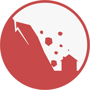 雨による土砂崩れのアイコン